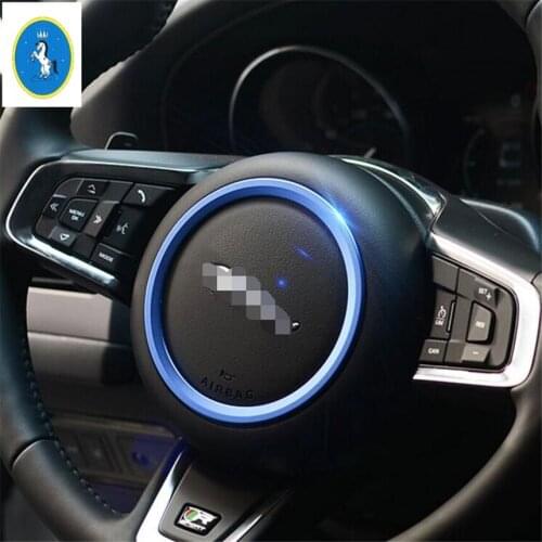 Yimaautotrims Auto Accessory Middle Steering Wheel Decoration Ring Cover Trim 3 Color Fit For Jaguar XF 2016 2017 2018 2019