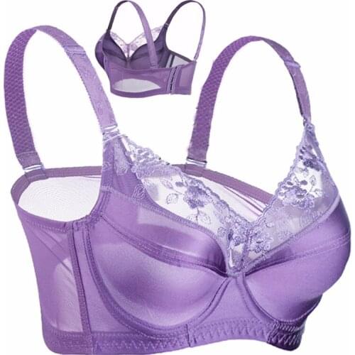 Womens Transparent Full Coverage Non Padded Underwire Lace Floral Bra Lingerie for Female 34 36 38 40 42 44 46 48 C D E F G Blue