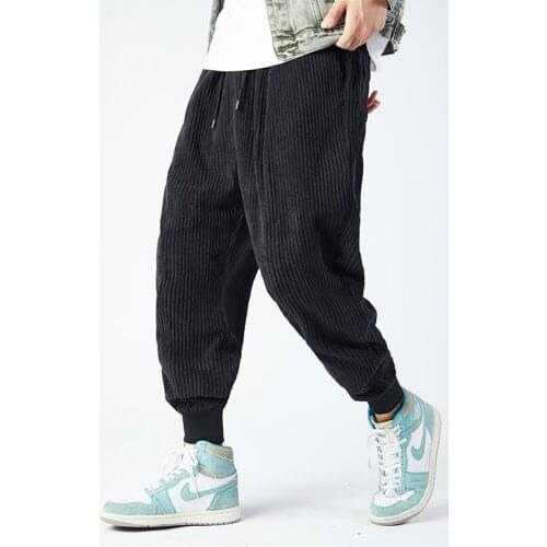 Winter Men‘s Harem Pants Fashion Men Casual Trousers Harajuku Style Sweatpants Male Streetwear Loose Jogging Pants New Black