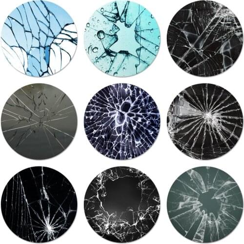 Broken glass Icons Pins Badge Decoration Brooches Metal Badges For Clothes Backpack Decoration