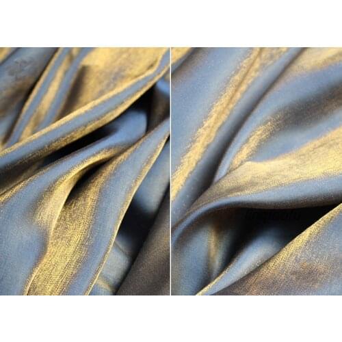 Gold blue gray ice silk satin cloth Bright silk wedding dress bright mesh red cloth High-end laser clothing fabric