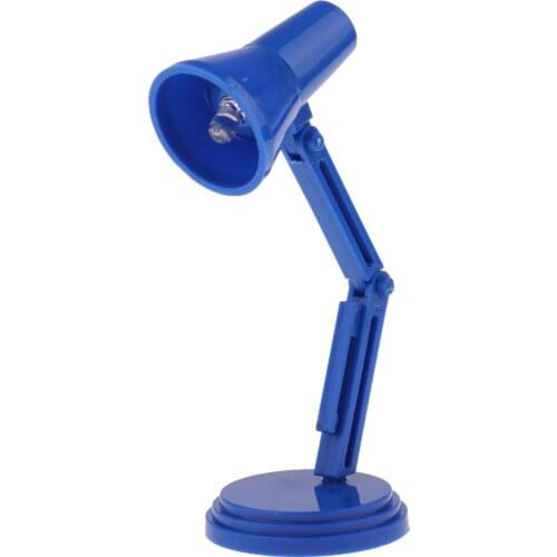 1/6 Dolls House Miniature LED Desk Lamp Light for Figures Accessory Dollhouse Study Room Decor Blue
