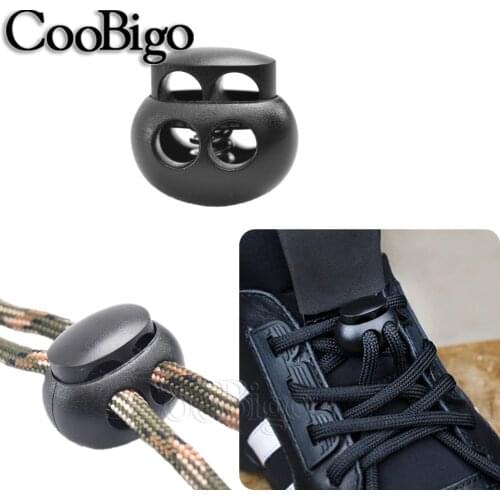 10pcs 2 Hole Dia.6mm Cord Lock Stopper Toggle Clip for Paracord Shoelace Lanyard Garment Cord Lanyard Parts Size 21.5 x 22.5mm