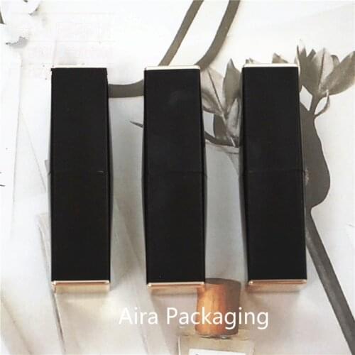 12.1mm Black Magnetic Design Lip Balm Tube Top Grade Lip Makeup Tool High Class Lip Rouge Storage Bottle Lipstick Tube 30pcs/lot