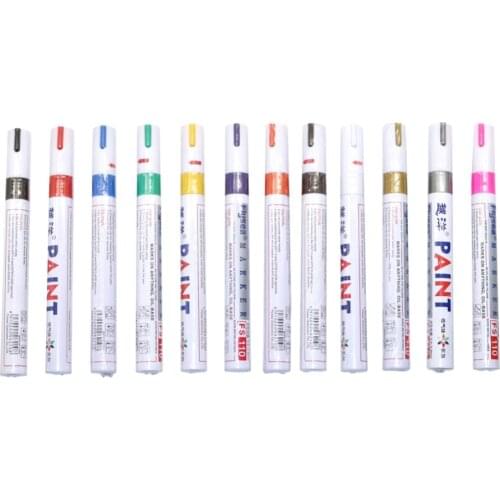 12 Colors DIY Fill Paint pen Marker pen Durable Low Odor Tire pen Graffiti Stationery Environmental Protection Painting Supplies