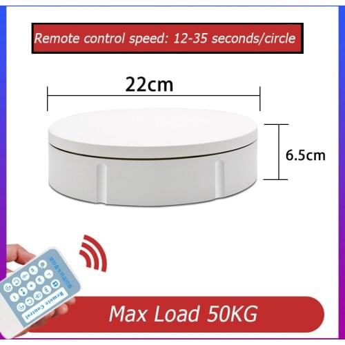 22cm 360 Degree Remote Control Speed Direction Electric Rotating Turntable 3D Scan Photography Display Stand for Jewelry Display