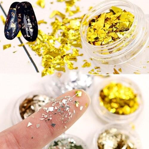 4 Pots Hybrid Geometry Gold Foil UV Epoxy Resin Mold Filling Sequins Nail art DIY Making Jewelry Supplies for jewelry Component