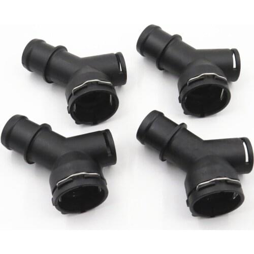 4pcs 2.0 TFSI Coolant Radiator Tee Fitting Hose For Passat Golf Caddy EOS A3 TT 1K0122291 1K0 122 291AD 1K0 122 291