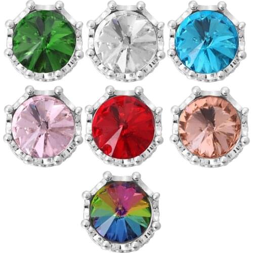 5pcs/lot New High Quality Snap Button Jewelry Rhinestone Crown 18mm Snap Buttons Fit Snap Button Bracelet Necklace For Women