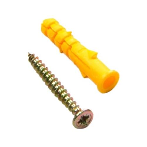 50Sets M6 Yellow Frame Fixings Expansion Tube Anchors Nails Plug + Screws