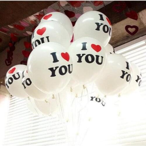 50 pcs/lot 12inch Print"I LOVE YOU" latex balloon Float air balls inflatable Birthday wedding Decoration Balloons latex ballute