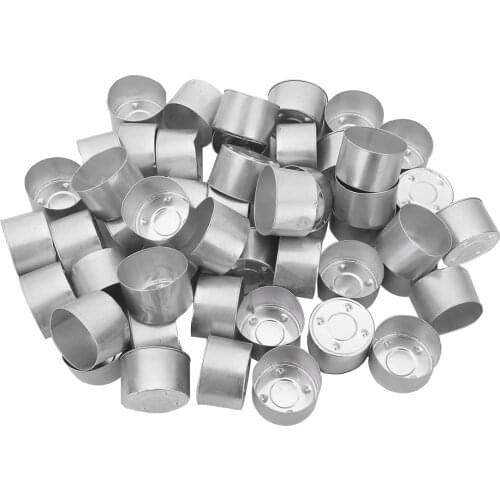 50Pcs Empty Candle Tins Lightweight Premium Aluminum Tea Light Cups Pans Tealight Holders for DIY Candle Making Projects