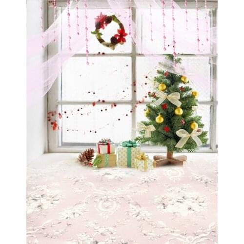 5x7ft Christmas Tree Gift Motorcycle Photography Backdrops Photo Props Studio Background