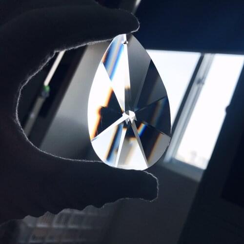 76MM Tear Drop Clear Glass Crystal Prism DIY Pendant Chandelier Jewelry Sun Catcher Spacer Faceted Glass Art Crystal Prism