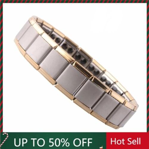 2021 New Stainless Steel Black Germanium Magnetic Chain Link Bracelet for Women Men Health Care Energy Jewelry Snoring Bracelet