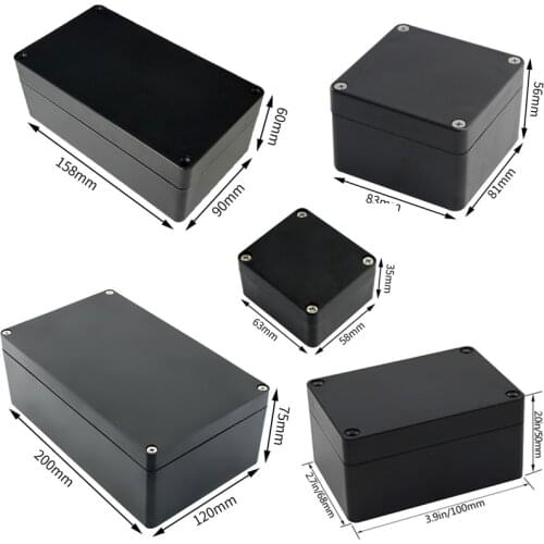 Waterproof Black DIY Housing Instrument Case ABS Plastic Project Box Storage Case Enclosure Boxes Electronic Supplies assembly