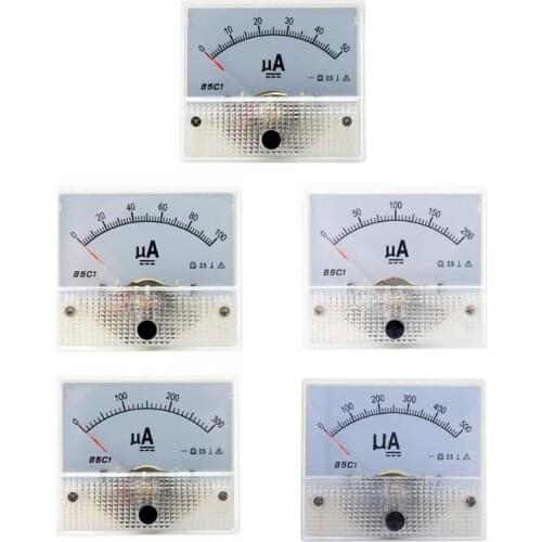 DC 85C1 μA Analog Current Meter Panel Dial Current Gauge Pointer Ammeter 50-500