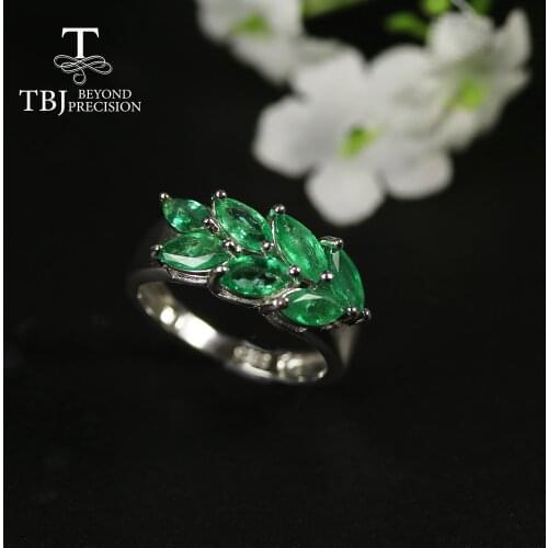 2020 Natural Emerald Ring precious gemstone green zambia emerald jewelry 925 sterling silver fine jewelry for women best gift