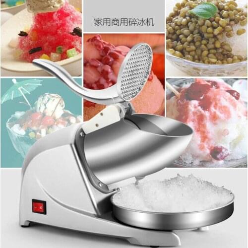 Stainless steel ice crusher electric shaved ice machine commercial snowflake shaved ice machine home hotel restaurant