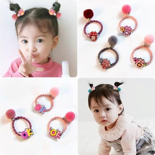Grils Cute Cartoon Hairball Hair Bands Elastic Hair Bands Children Ponytail Holder Scrunchies Rubber Bands Kids Hair Accessories