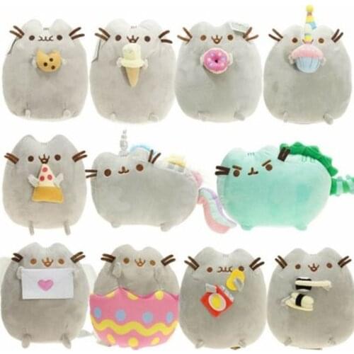 Kawaii cartoon sushi cat plush toy donut cat biscuit ice cream rainbow cake shape plush soft stuffed animal toy childrens gift