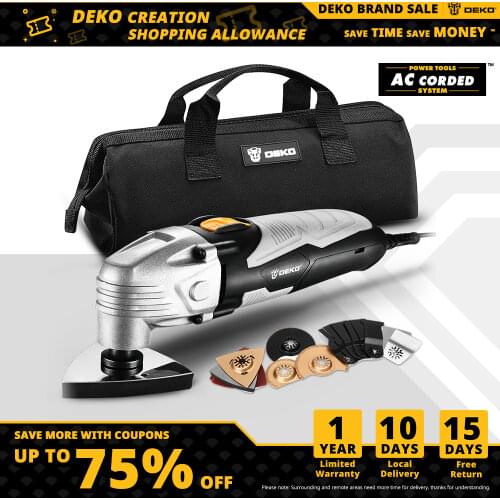 DEKO Multifunction Tool Oscillating,220V Multi-Tools Variable Speed Renovator,Electric Trimmer Saw for Wood Working, DKOM40LD1