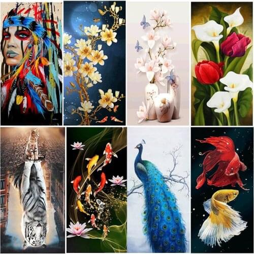 Special-shaped Aboriginal Girl Diamond Painting Full Round Drill Cross Stitch Kit Home Decor Craft Needlework Tools 45x85cm