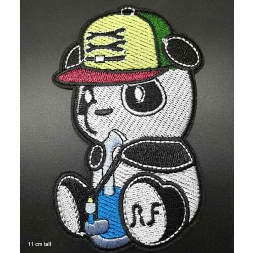 Big Size Full Embroidery Panda Iron On Embroidered Clothes Patches For Clothing Stickers Garment Wholesale