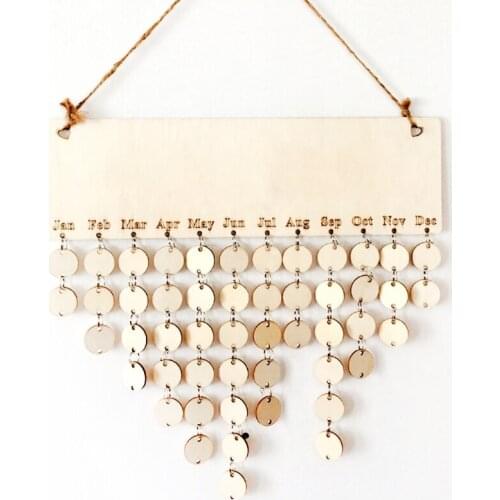 Natural Wooden Hanging Calendar Blank DIY Home Wall Decor Handmade Round Disc Party Decoration Supplies
