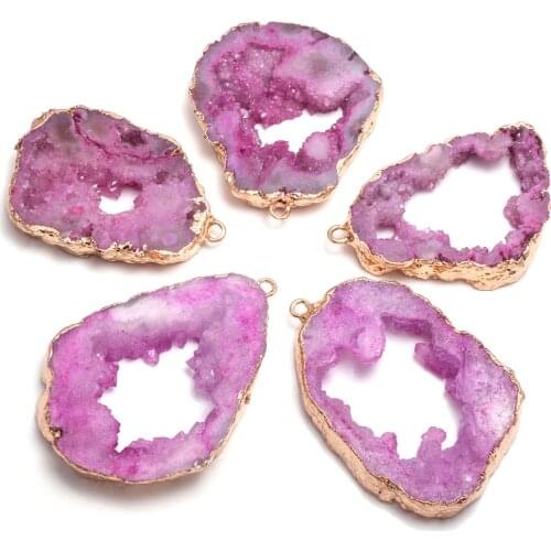 Natural Stone Crystal Cluster Pendants Irregular Shape Exquisite Charms For jewelry making DIY necklace earring accessories