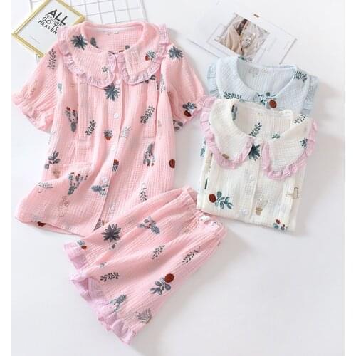 Summer New Maternity Short-sleeved Shorts Cotton Crepe Confinement Wear Breastfeeding Pajamas Two-piece Thin Home Service Set