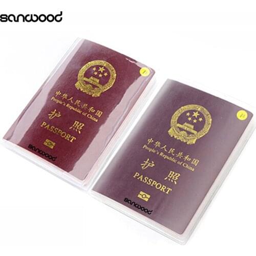 2016 Solid Unisex Business Transparent Passport Cridit Card & ID Card Holder Travel Protector Cover Case 9IFJ