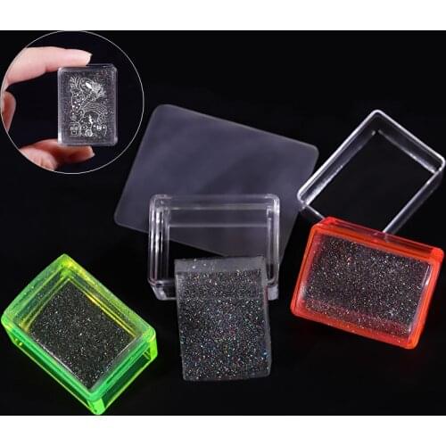 1 Set Transparent Jelly Silicone Nail Stamper Scraper Clear Handle For Stamping Template DIY Nail Art Tools Manicure Accessory