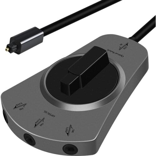 EMK Optical Switcher 3-way Audio Cable Digital Optical Cable SPDIF Toslink Fiber Switcher selector 1in to 3out DVD Speaker PS4