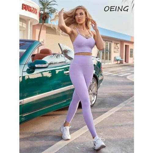 Sexy Workout Clothes for Women 2 Piece Yoga Sets Long Line Bra and Seamless Leggings Sport Bodysuits