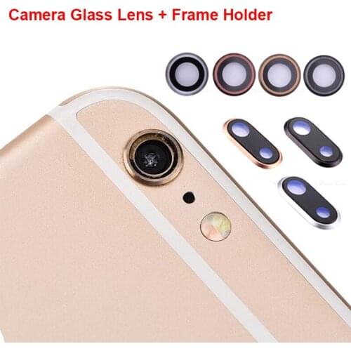 Back Rear Camera Glass Lens Ring Cover Frame Holder For iPhone 7 8 plus 7p 8p Main Camera Glass Lens + Frame Replacement Parts