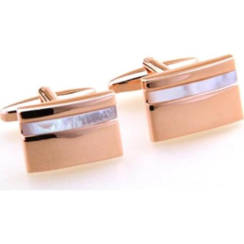 High Quality Cufflinks Cuff Links Classic Elegant Rose Gold Pure White Pearl Shell Cufflinks Mens Fashion Jewelry Gift 10pair