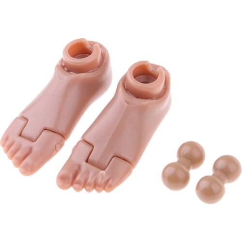 1 Pair 1/6 Scale Soldier Bare Feet & Connector for 12'' HT TC TTL 3A Action Figure Body Doll Toys Accessories