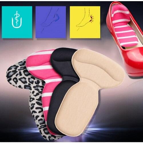 1pair T-shape High Heel Grips Liner Arch Support Orthotic Shoes Insert Insoles Foot Heel Protector Cushion Pads For Women