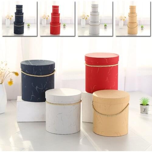 1PC S Handheld Flower Packaging Box Round Bouquet Flower Box Candy Box Exquisite High-End ValentineS Day Gift Paper Boxes