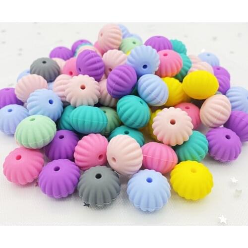 10 pcs pumpkin silicone beads baby DIY teething toys Bracelet necklace Pacifier chain baby teether kids gift