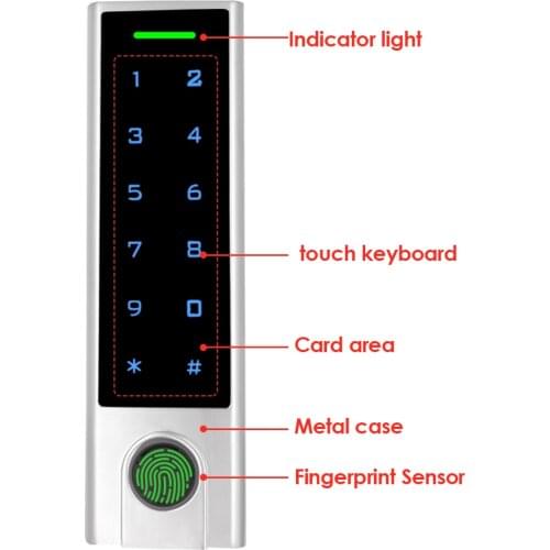 1000 User Bluetooth V4.0 125Khz Access Controller Fingerprint Sensor IP66 Waterproof Tuya APP Access Control System