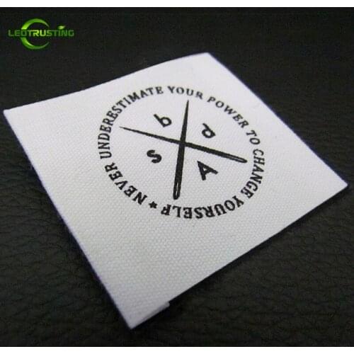 1000pcs Customized Printed White/Beige Cotton Garment Labels Tags Custom Personal Brand Logo Printed Labels for Baby Clothing