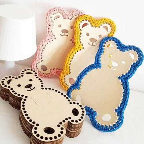 2pcs 30x20cm Unfinished Wood Bear Bottom Base For DIY Basket