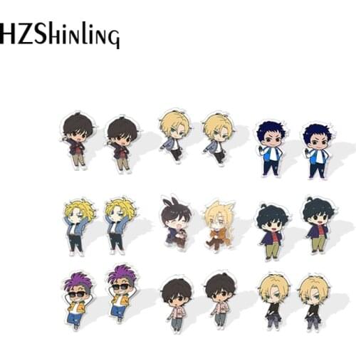 2020 New Anime Banana Fish Stud Earring Resin Ash and Eiji Acrylic Earrings Epoxy Handmade Jewelry