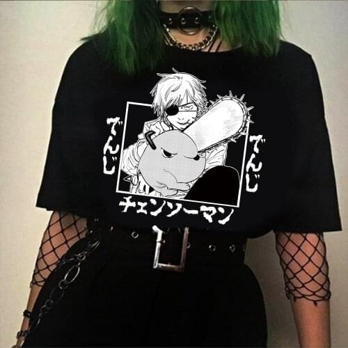 2021 Hot Anime Chainsaw Man Denji T-Shirts Men Summer Tee Shirts Tops Male