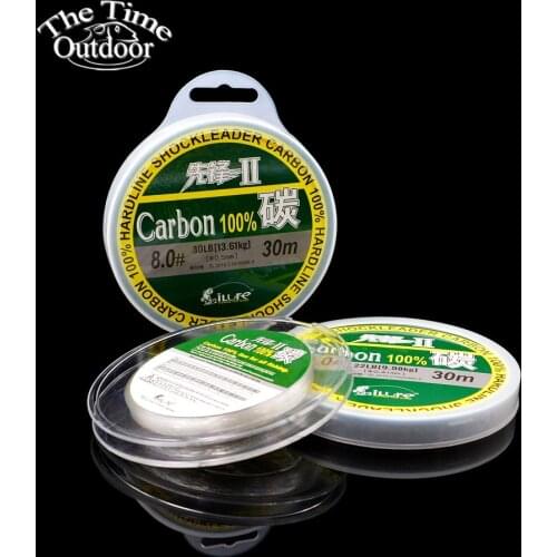 30M 100% Fluorocarbon Fishing Line 4-45BL 0.16-0.64mm Monofilament Shock Leader Carbon Fiber Carp Wire Leader Sink Lines