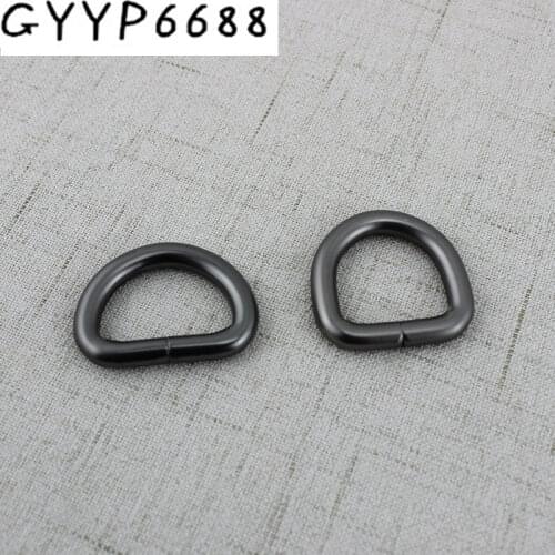 4pcs 50pcs 5.0mm line Matte gun black Opened D ring alloy metal d-ring round edge Strapping Bags Accessories Belt Connector