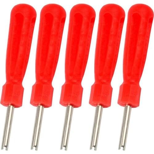 5pcs Bike Bicycle Schrader Valve Gas Nozzle Removal Screwdriver Tire Repair Tool