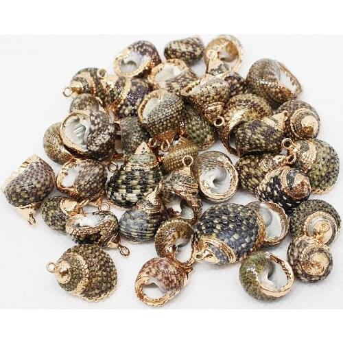 5Pcs A lot Natural Shell Pendants Charms Conch Shape Size 15x25mm Wholesale Top Selling Jewelry DIY Charms For Bracelet Pendant